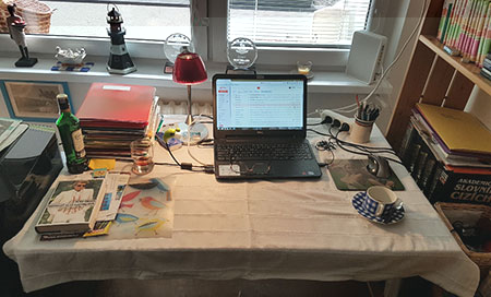 pracovní stůl Jiřího Žáčka